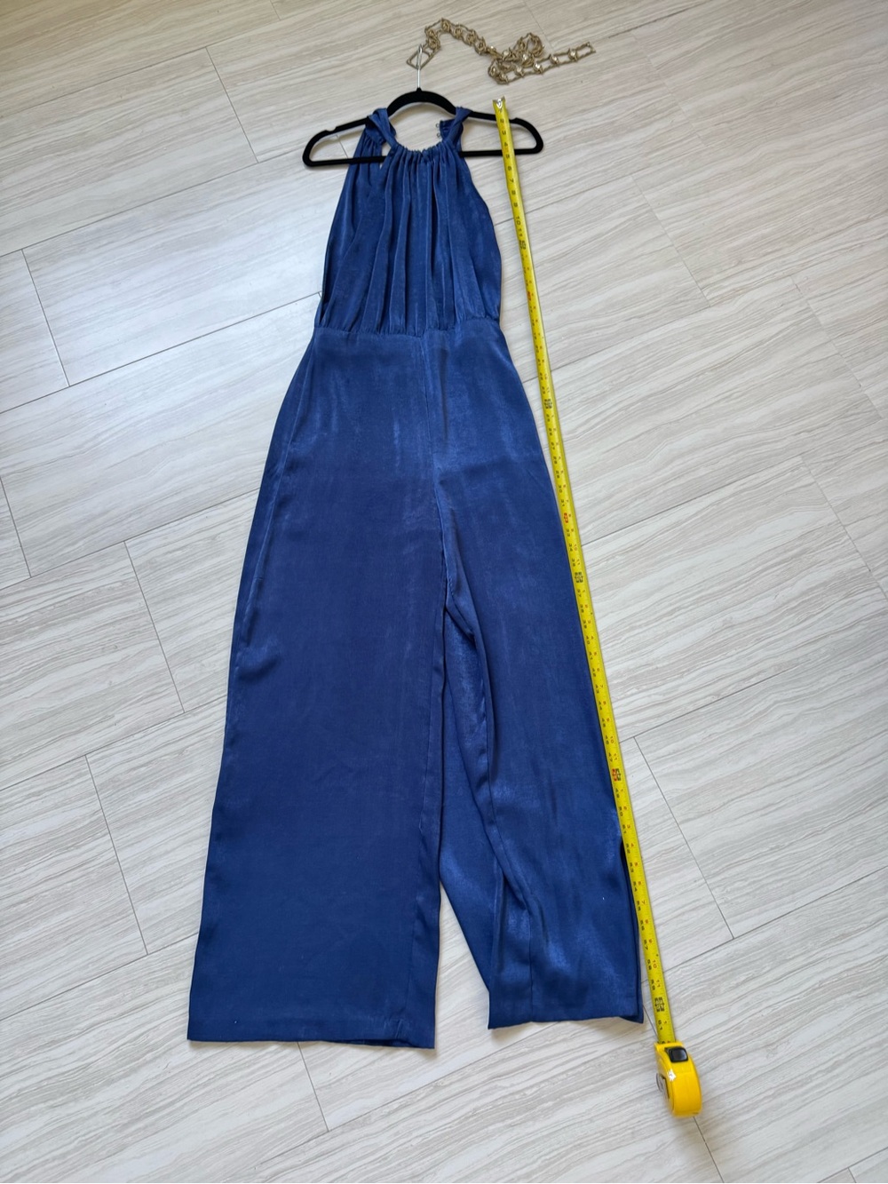 Zara Navy Blue Satin romper w belt bonus
